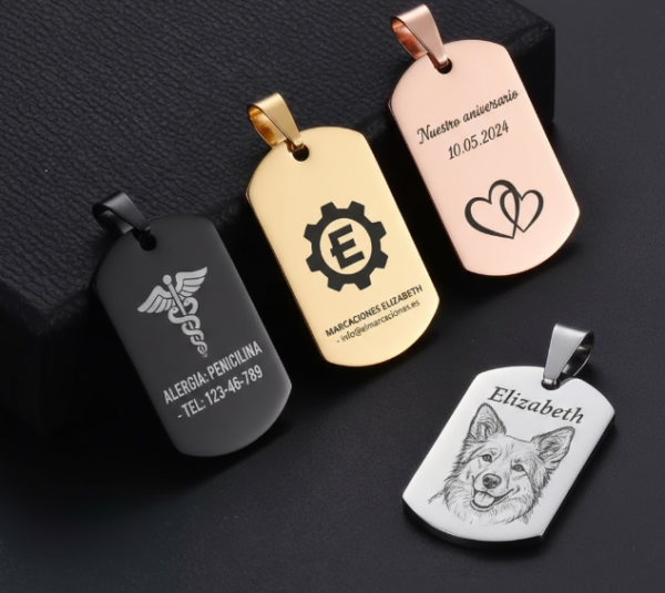 Placa de Identificación Estilo Militar en Acero Inoxidable Personalizada